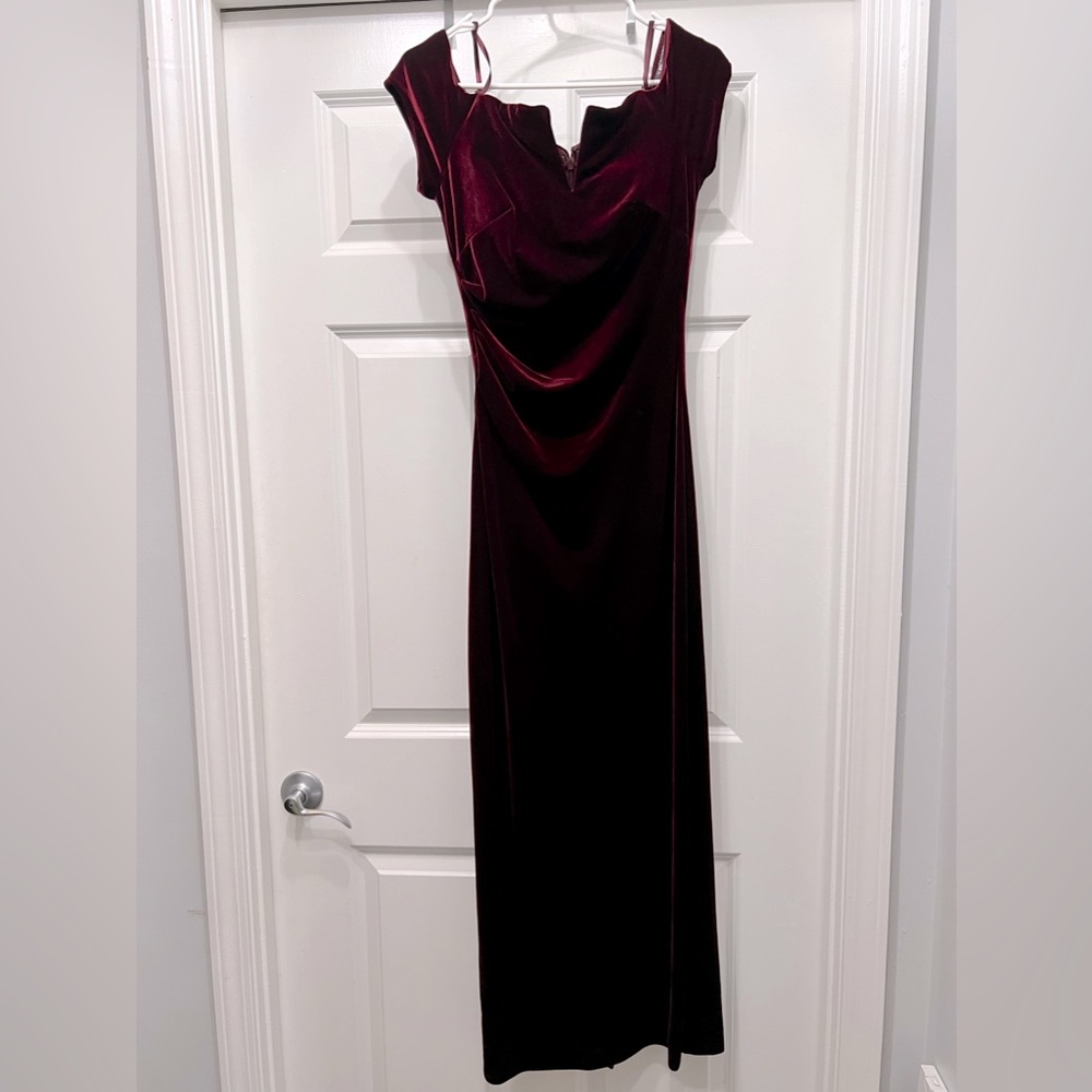 Burgundy Velvet Dress